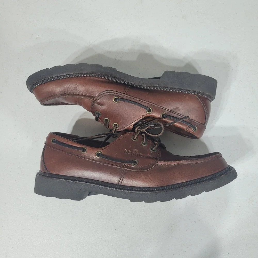 Sebago Lite Boat Shoes Mens 10.5 Brown Lites Deck Camp Shoes Leather USA Made
